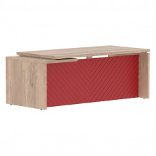 Стол руководителя TLCT 209(R) Дуб Каньон Z/Красный 2000х900х750 TORR LUX