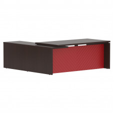 Стол руководителя TLCT 2020(R) Венге Магия Z/Красный 2000х2000х750 TORR LUX