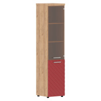 Шкаф колонка комбинированая с топом TLHC 42.2(R) Красный/Дуб Бофорд Z 430х450х1968 TORR LUX