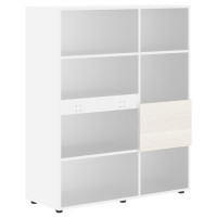 Стеллаж EHC 1145 Ясень Траун/Белый 1120х430х1355 ЭДИС (EDIS)