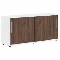 Шкаф низкий с дверьми купе ELC 1643 Дуб Денвер тёмный/Белый/Белый 1606х430х750 EDIS