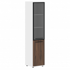 Шкаф высокий узкий EHCS 42.7(R) Дуб Денвер тёмный/Черный/Белый 426х430х1967 EDIS