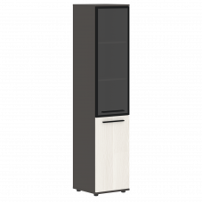 Шкаф высокий узкий EHCS 42.7(L) Ясень Траун/Черный/Мокко 426х430х1967 EDIS