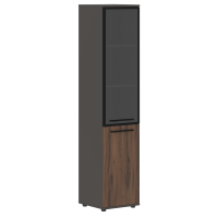 Шкаф высокий узкий EHCS 42.7(L) Дуб Денвер тёмный/Черный/Мокко 426х430х1967 EDIS