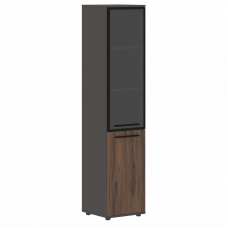 Шкаф высокий узкий EHCS 42.7(L) Дуб Денвер тёмный/Черный/Мокко 426х430х1967 EDIS