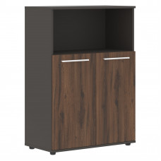 Шкаф средний широкий EMCS 85.3 Дуб Денвер тёмный/Белый/Мокко 852х430х1199 EDIS