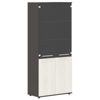 Шкаф высокий широкий EHCS 85.2 Ясень Траун/Белый/Мокко 852х430х1967 EDIS