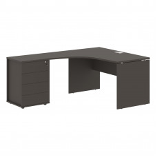 Стол эргономичный с тумбой EDCET 1318(L) Мокко/Белый 1360х1880х750 EDIS