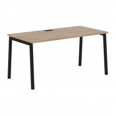 Стол прямой ELST 1580 Дуб Денвер светлый/Черный 1560х800х750 EDIS