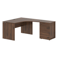 Стол эргономичный с тумбой EDCET 1318(R) Дуб Денвер тёмный/Мокко 1360х1880х750 EDIS