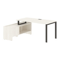 Стол с тумбой EUCT 17814 Ясень Траун/Мокко 1760х1400х750 EDIS