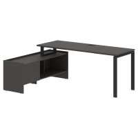 Стол с тумбой EUCT 19614 Мокко/Черный 1960х1400х750 EDIS