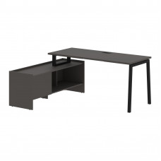 Стол с тумбой ELCT 17614 Мокко/Черный 1760х1400х750 EDIS