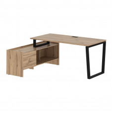 Стол с тумбой EVCT 17814 Дуб Денвер светлый/Черный 1760х1400х750 EDIS