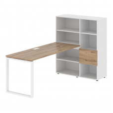 Стол-стеллаж EQRST 1117 Дуб Денвер светлый/Белый/Белый 2190х1120х1355 EDIS