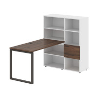 Стол-стеллаж EQRST 1113 Дуб Денвер тёмный/Мокко/Белый 1790х1120х1355 EDIS