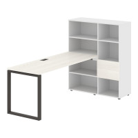 Стол-стеллаж EQRST 1117 Ясень Траун/Мокко/Белый 2190х1120х1355 EDIS