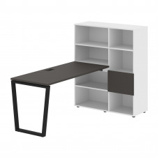 Стол-стеллаж EVRST 1115 Мокко/Черный/Белый 1990х1120х1355 EDIS