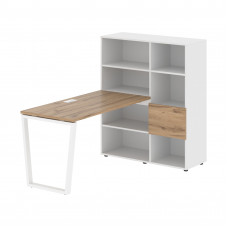 Стол-стеллаж EVRST 1113 Дуб Денвер светлый/Белый/Белый 1790х1120х1355 EDIS