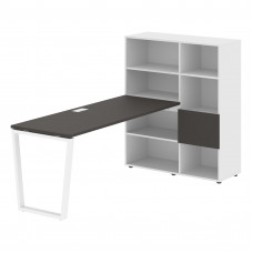 Стол-стеллаж EVRST 1117 Мокко/Белый/Белый 2190х1120х1355 EDIS