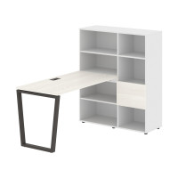 Стол-стеллаж EVRST 1113 Ясень Траун/Мокко/Белый 1790х1120х1355 EDIS