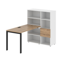 Стол-стеллаж EURST 1113 Дуб Денвер светлый/Черный/Белый 1790х1120х1355 EDIS
