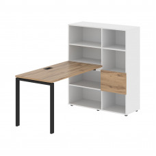 Стол-стеллаж EURST 1113 Дуб Денвер светлый/Черный/Белый 1790х1120х1355 EDIS
