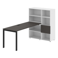 Стол-стеллаж EURST 1117 Мокко/Черный/Белый 2190х1120х1355 EDIS