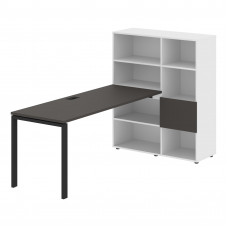 Стол-стеллаж EURST 1117 Мокко/Черный/Белый 2190х1120х1355 EDIS