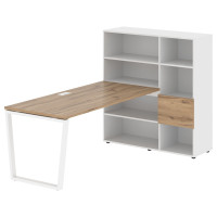 Стол-стеллаж EVRST 1217 Дуб Денвер светлый/Белый/Белый 2190х1250х1355 EDIS