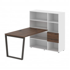 Стол-стеллаж EVRST 1213 Дуб Денвер тёмный/Мокко/Белый 1790х1250х1355 EDIS