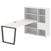 Стол-стеллаж EVRST 1217 Ясень Траун/Мокко/Белый 2190х1250х1355 EDIS