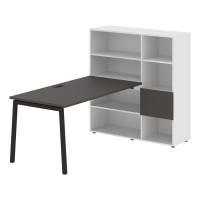 Стол-стеллаж ELRST 1215 Мокко/Черный/Белый 1790х1250х1355 EDIS