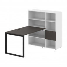 Стол-стеллаж EQRST 1213 Мокко/Черный/Белый 1790х1250х1355 EDIS