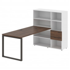 Стол-стеллаж EQRST 1217 Дуб Денвер тёмный/Мокко/Белый 2190х1250х1355 EDIS