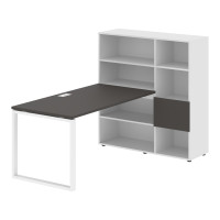 Стол-стеллаж EQRST 1215 Мокко/Белый/Белый 1990х1250х1355 EDIS