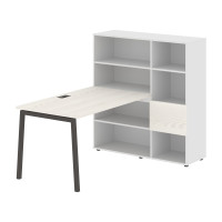 Стол-стеллаж ELRST 1213 Ясень Траун/Мокко/Белый 1790х1250х1355 EDIS