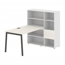 Стол-стеллаж ELRST 1213 Ясень Траун/Мокко/Белый 1790х1250х1355 EDIS
