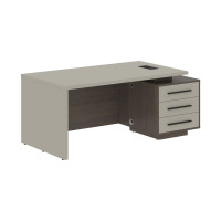 Стол руководителя с тумбой VCT 1890(R) Аметист/Черный матовый/Дуб Сильвер 1800х900х750 VELION