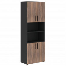 Шкаф высокий широкий VRHCS 80.4 Американский орех/Яшма черный 800х430х2253 VELION VENEER