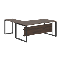 Стол руководителя угловой ECT 1819 Дуб Денвер темный/Антрацит 1800х1900х750 ENIO