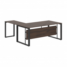 Стол руководителя угловой ECT 1819 Дуб Денвер темный/Антрацит 1800х1900х750 ENIO
