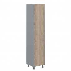 Шкаф колонка с глухой средней и малой дверью OHC 45.3 Дуб Сонома светлый/Металлик OFFIX NEW