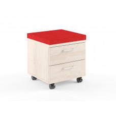 Тумба с подушкой XMC-2D.1 Бук Тиара/Красный XTEN