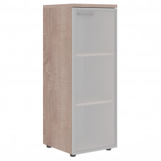Шкаф колонка со стеклянной дверью в алюминиевой раме (R) и топом XMC 42.7(R) Дуб Сонома 432х432х1190