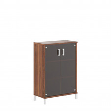 Шкаф средний со стеклянными дверьми B 420.8 Орех Даллас 900х450х1286 BORN