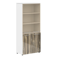 Шкаф комбинированный MHC 85.2 Дуб Базель/Белый 854х423х1956 MORRIS