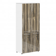 Шкаф с глухими средними и малыми дверьми MHC 85.3 Дуб Базель/Белый 854х423х1956 MORRIS