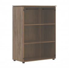 Шкаф со стеклянными дверьми MMC 85.2 Антрацит/Кария Пальмира 854х423х1188 MORRIS TREND