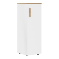 Шкаф колонка с глухой средней дверью и топом FMC 40.1(R) Белый премиум/Дуб Гамильтон 404х429х1213